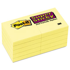 Post-it® Notes Super Sticky Canary Yellow Note Pads, 2 x 2, 90-Sheet, 10/Pack