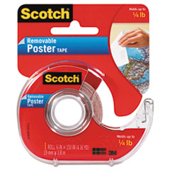 Scotch® Wallsaver Removable Poster Tape, Double-Sided, 3/4" x 150" w/Dispenser