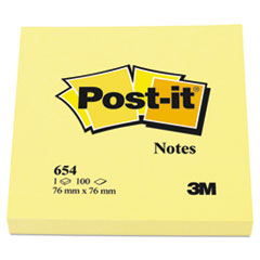 Post-it® Notes Original Pads in Canary Yellow, 3" x 3", 100 Sheets/Pad, 12 Pads/Pack