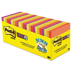 Post-it® Notes Super Sticky Pads in Marrakesh Colors, 3 x 3, 70-Sheet, 24/Pack