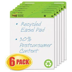 Post-it® Easel Pads Self Stick Easel Pads, 25 x 30, White, Recycled, 6 30 Sheet Pads/Carton