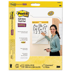 Post-it® Easel Pads Self Stick Wall Easel Primary Ruled Pad, 20w x 23h, White, 20 Sheets, 2/Pack