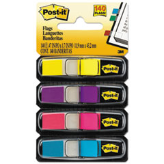 Post-it® Flags Small Page Flags in Dispensers, Four Colors, 35/Color, 4 Dispensers/Pack