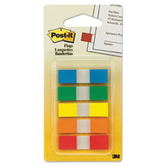 Post-it® Flags Page Flags in Portable Dispenser, 5 Standard Colors, 20 Flags/Color