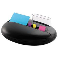 Post-it® Pop-up Notes Note and Flag Combo Pebble Dispenser, 3 x 3 Notes, Assorted Flags, Black