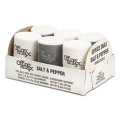Office Snax® Mini Condiment Set, .4oz Salt, .17oz Pepper, Six-Shaker Set
