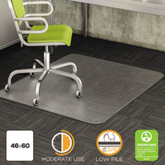 deflecto® DuraMat Moderate Use Chair Mat, Low Pile Carpet, Flat, 46 x 60, Rectangle, Clear