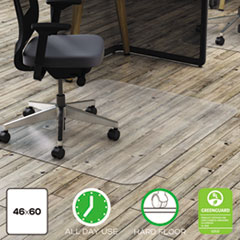 deflecto® Clear Polycarbonate All Day Use Chair Mat for Hard Floor, 46 x 60