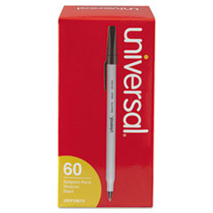 Universal™ Economy Ballpoint Stick Oil-Based Pen, Black Ink, Medium, 60/Pack