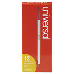 Universal™ Economy Ballpoint Stick Oil-Based Pen, Red Ink, Medium, Dozen
