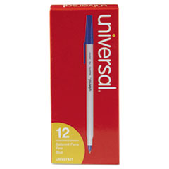Universal™ Economy Ballpoint Stick Oil-Based Pen, Blue Ink, Fine, Dozen