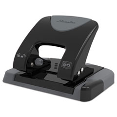 Swingline® 20-Sheet SmartTouch Two-Hole Punch, 9/32" Holes, Black/Gray
