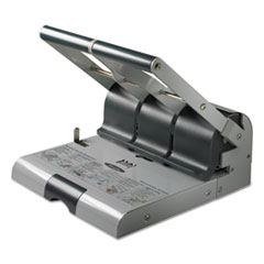 Swingline® 160-Sheet Antimicrobial Protected High-Capacity Adjustable Punch, Two- to Three-Hole, 9/32" Holes, Putty/Gray