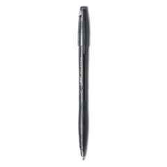 BIC® Atlantis Stic Ballpoint Pen, Stick, Medium 1 mm, Black Ink, Black Barrel, Dozen