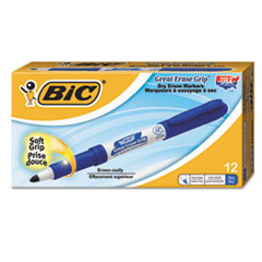 BIC® Great Erase Grip Fine Point Dry Erase Marker, Blue, Dozen