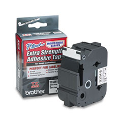 Brother P-Touch® TZ Extra-Strength Adhesive Laminated Labeling Tape, 1-1/2"w, Black on White