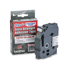 Brother P-Touch® TZ Extra-Strength Adhesive Laminated Labeling Tape, 3/4"w, Black on Matte Silver