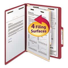 Smead(TM) Colored Top Tab Classification Folders with SafeSHIELD® Coated Fasteners