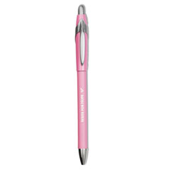 Paper Mate® “Write for Hope” Edition FlexGrip Elite Ballpoint Pen, Retractable, Medium 1 mm, Black Ink, Pink Barrel, Dozen