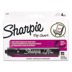 Sharpie® Flip Chart Marker, Broad Bullet Tip, Assorted Colors, 4/Set