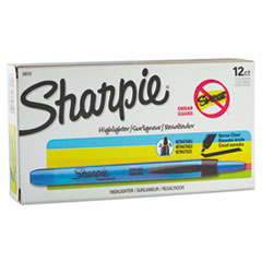 Sharpie® Accent Retractable Highlighters, Chisel Tip, Fluorescent Blue, Dozen