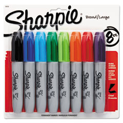 Sharpie® Chisel Tip Permanent Marker, Medium Chisel Tip, Assorted Colors, 8/Set
