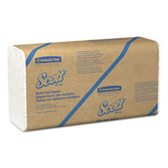 Scott® Essential Multi-Fold Towels 100% Recycled, 9 1/5x9 2/5, White, 250/Pk, 16 Pk/CT