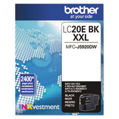 Brother LC20EBK INKvestment Super High-Yield Ink, 2,400 Page-Yield, Black