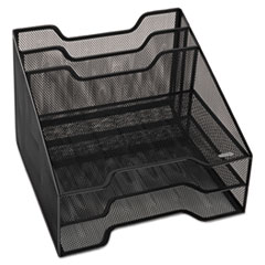 Rolodex™ Mesh Tray Sorter Combo, 5 Sections, Letter Size Files, 12.5" x 11.5" x 9.5", Black