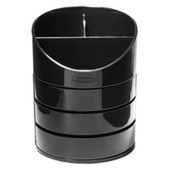 Rubbermaid® Small Storage Divided Pencil Cup, Plastic, 4.5" Diameter x 5.69"h, Black