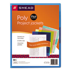 Smead™ Organized Up Translucent Poly Project Jacket, Letter Size, Assorted Colors, 5/Pack