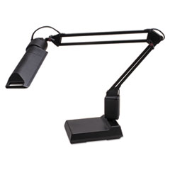 Ledu® 13W Fluorescent Computer Task Lamp, 2.25" Clamp-On or Desk Base, 30" Arm Reach, Matte Black
