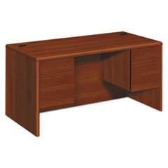 HON® 10700 Series Double Pedestal Desk with Three-Quarter Height Pedestals, 60" x 30" x 29.5", Cognac
