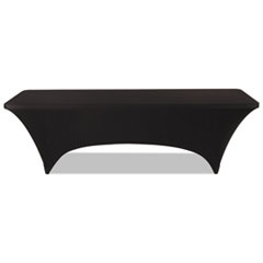 Iceberg iGear Fabric Table Cover, Polyester/Spandex, 30" x 96", Black