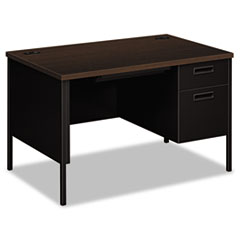 HON® Metro Classic Series Right Pedestal Desk, 48" x 30" x 29.5", Mocha/Black