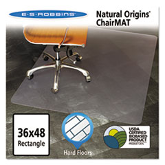 ES Robbins® Natural Origins Chair Mat for Hard Floors, 36 x 48, Clear