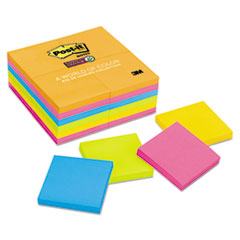 Post-it® Notes Super Sticky Pads in Rio de Janeiro Colors, 3 x 3, 90-Sheet, 24/Pack