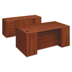 HON® 10700 Series Double Pedestal Desk with Full-Height Pedestals, 72" x 36" x 29.5", Cognac