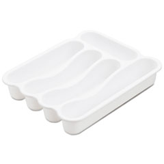 Office Settings 5 Compartment Cutlery Tray, White, 11 x 13 1/2 x 2, Plastic