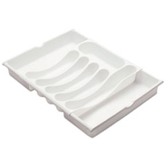 Office Settings Expandable Cutlery Tray, White, 12 1/2" - 21" Wide, Plastic