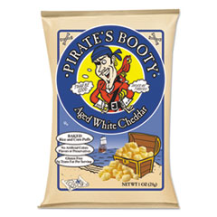 Pirate's Booty® Puffs, Aged White Cheddar, 1 oz Bag, 24/Carton