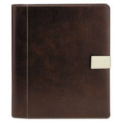 Universal® Textured Notepad Holder, 8 1/2 x 11, Leather-Like, Brown