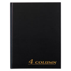 Adams® Account Book, 4 Column, Black Cover, 80 Pages, 7 x 9 1/4
