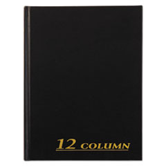 Adams® Account Book, 12 Column, Black Cover, 80 Pages, 7 x 9 1/4