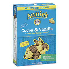 Annie's Homegrown Gluten Free Bunny Cookies, Cocoa & Vanilla, 6.75 oz Box, 12/Carton