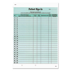 Patient Sign-In Label Forms, Two-Part Carbon, 8.5 x 11.63, Green Sheets, 125 Forms Total
