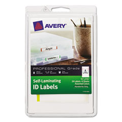 Avery® Self-Laminating ID Labels, 4 x 6 Sheet, 2/3 x 3 3/8, White/Asst, 24/Pack