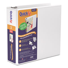 Stride QuickFit D-Ring View Binder, 3" Capacity, 8 1/2 x 11, White