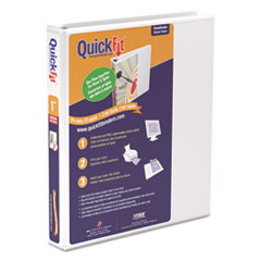 Stride QuickFit D-Ring View Binder, 1" Capacity, 8 1/2 x 11, White