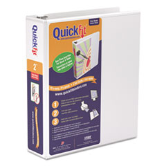 Stride QuickFit D-Ring View Binder, 2" Capacity, 8 1/2 x 11, White